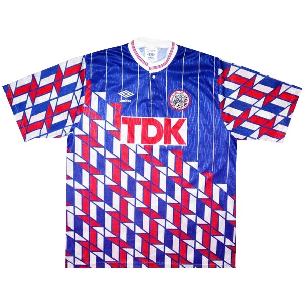 Camiseta Ajax Segunda equipación Retro 1990 1991 Azul